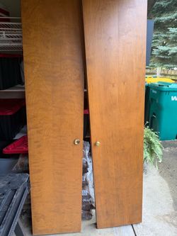 Bifold closet doors.