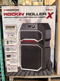 Monster Rockin’ Roller X Portable Indoor/Outdoor Wireless Speaker Brand New In Box