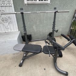 Weight Bench With Bar And Weights