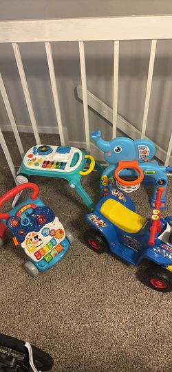 Toddler Toy Bundle – Ride On, Walker, Piano & Basketball Set