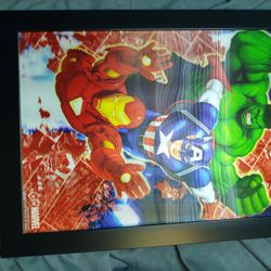 Marvel Hulk Captain America And Iron Man 3D Hologram Picture