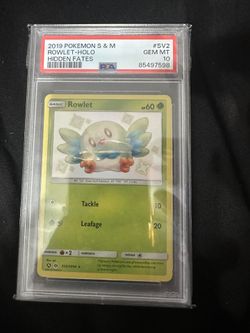 PSA 10 Hidden Fates Rowlet Shiny Pokémon Card