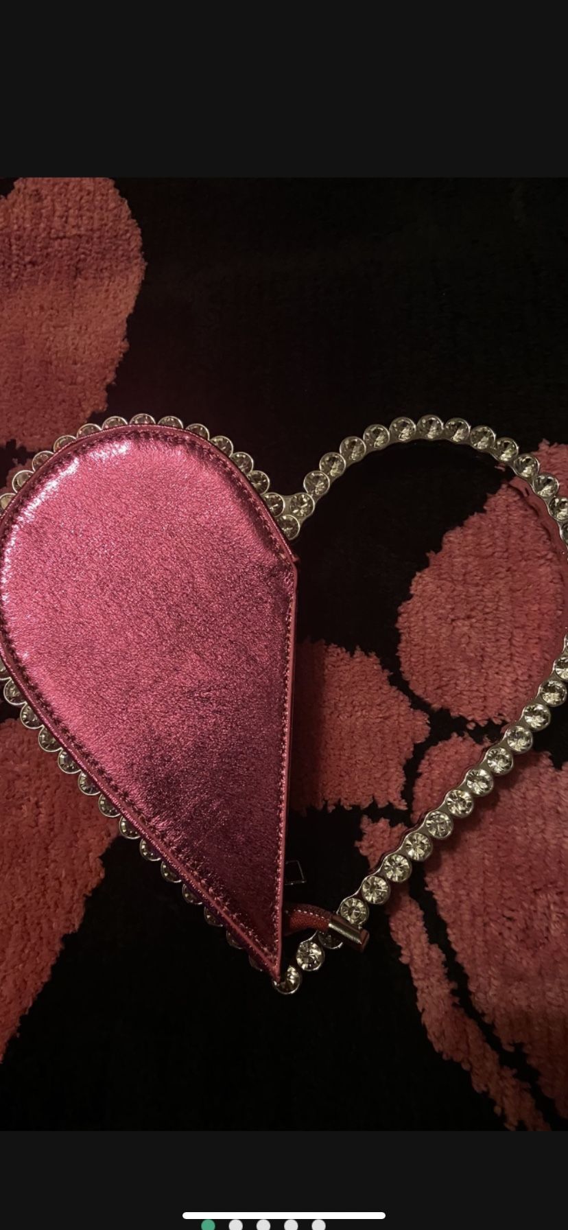 Hot pink heart shape clutch bag