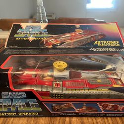 Astronef Electrique Ship Space Battery Operated Rin Toy Everything Works In The Box Rare!! Mint