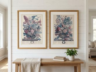 Moving Sale! Framed Vintage Botanical Flower Prints – Modern Farmhouse Art
