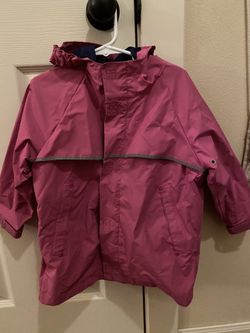 Girls Lands End pink rain coat size 4