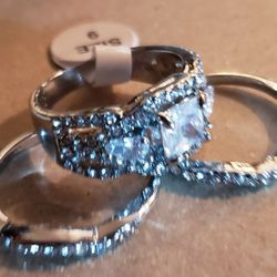 925 Sterling Silver 3pc Wedding Sets 