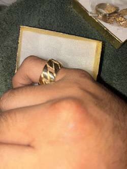 Cuban ring Silver 925 ( GOLD PLATED)