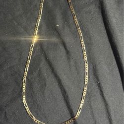 14k Gold Plated Figaro Necklace 