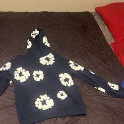 Navy blue denim tears size large 