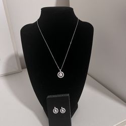 Certified Moissanite Necklace And Earrings 