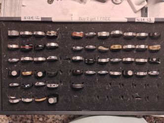 Stainless steel rings sizes 12 and 13
