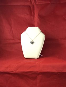 Black & White Real Diamond Real Gold Heart necklace