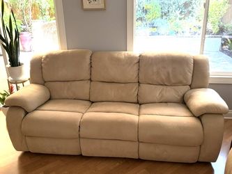 Manual Recliner Sofa & Loveseat Set – Beige - $225 OBO