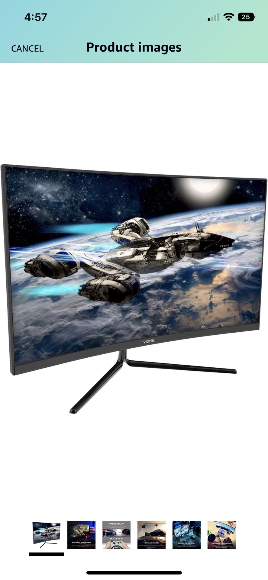 VIOTEK GNV27DB 27-Inch Curved QHD Gaming Monitor | 144Hz 2560x1440p 1ms (OD) | 1500R Curvature, G-Sync-Ready FreeSync | DP, 3X HDMI, 3.5mm | 3-Year Wa