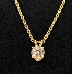 Diamond solitaire pendant