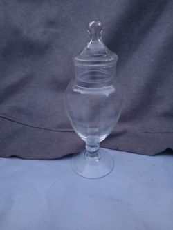 Vintage mid-century clear glass Bonbon jar