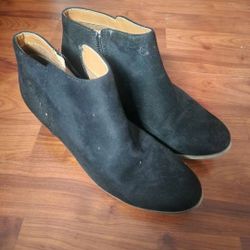 Black Wedged Ankle Boots Women
