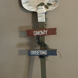 Snowy greeting Shovel decor