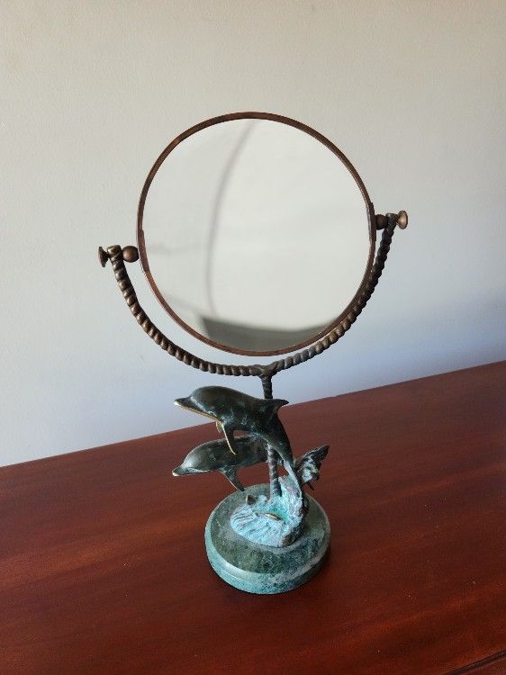 Brass Dolphin Vanity Mirror