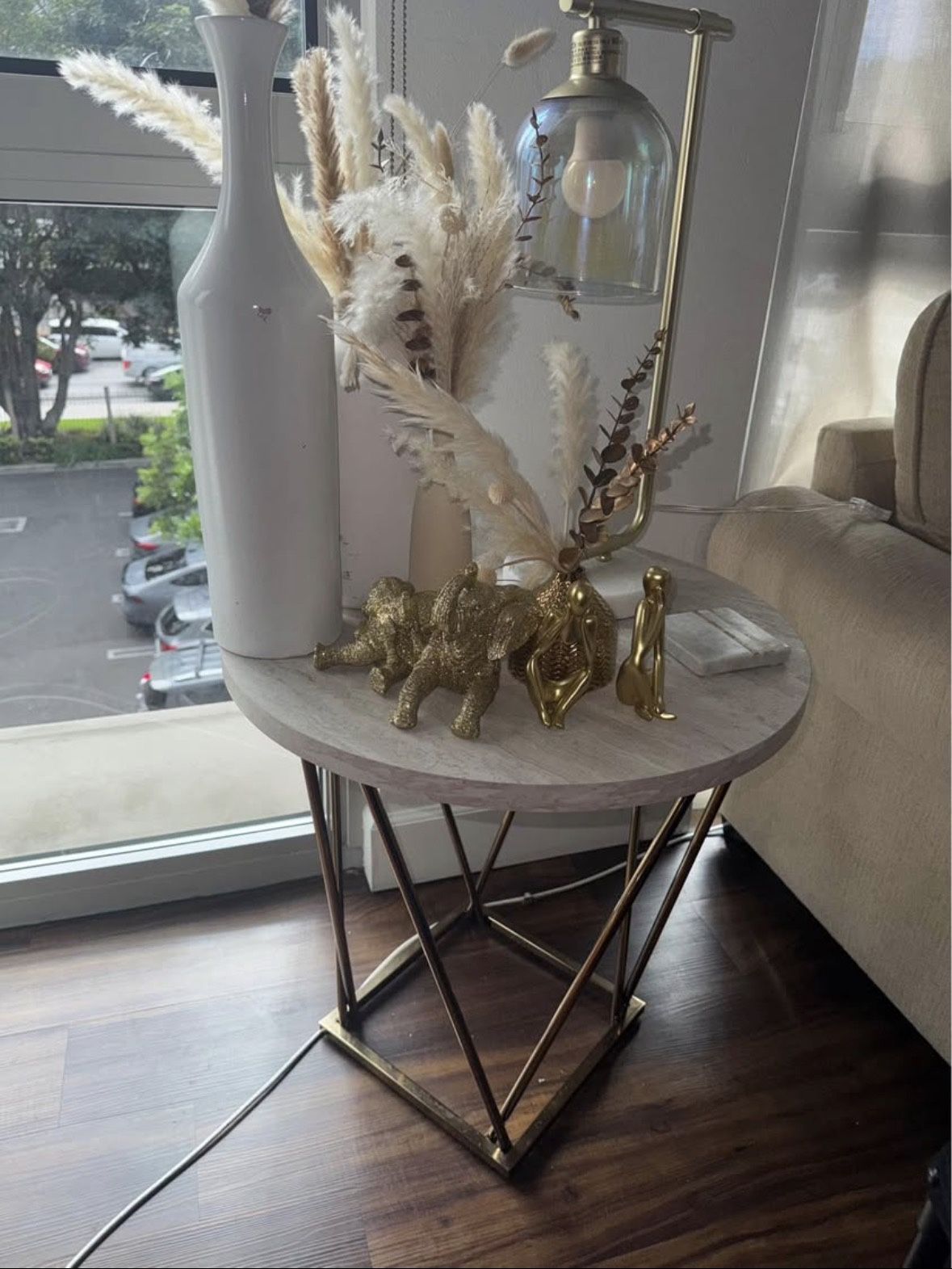 Beige & Gold Coffee Table (Set of 3)