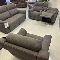 NEXT-GEN DURAPELLA SLATE POWER RECLINING LIVING ROOM SET