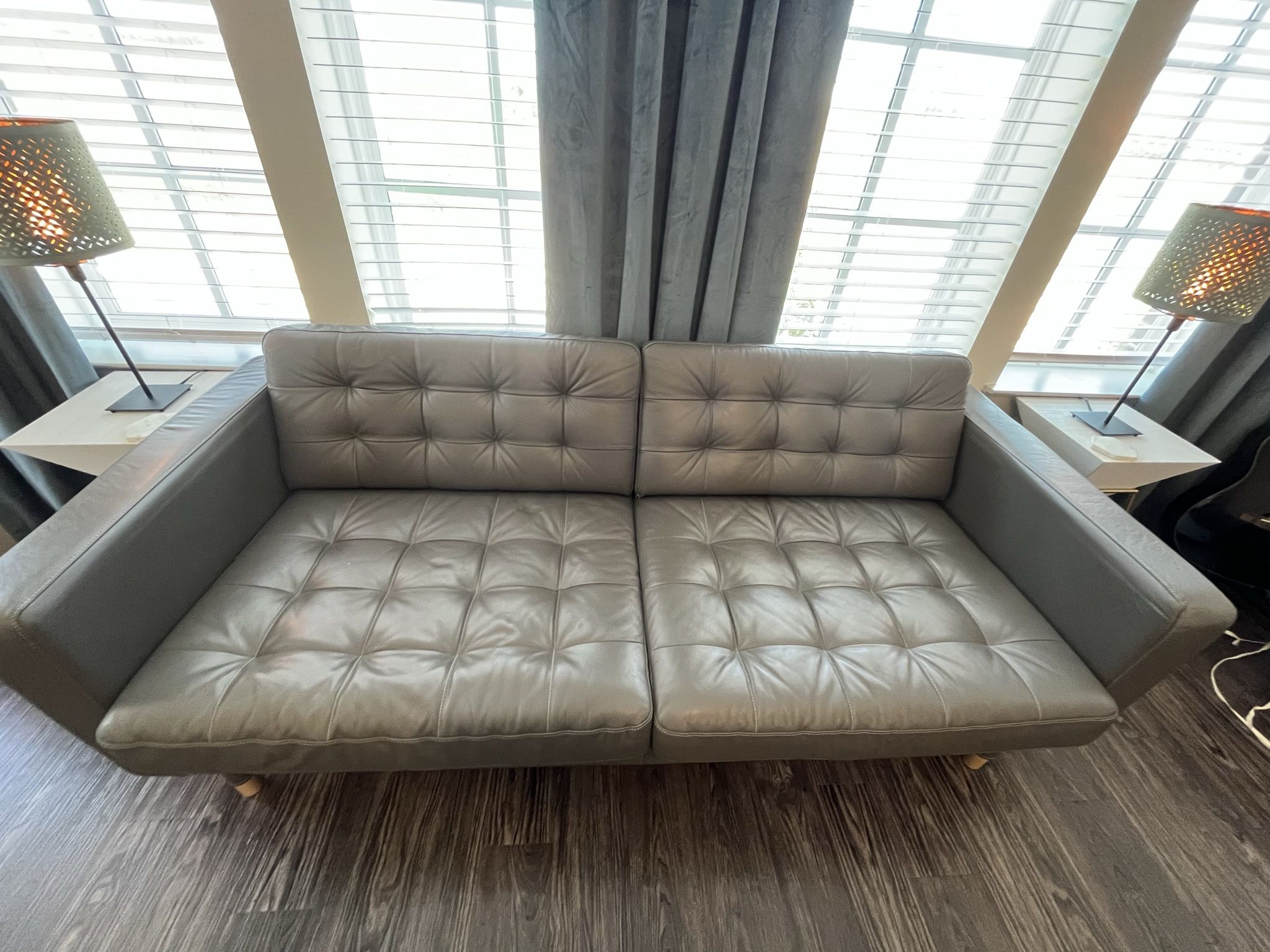 IKEA MORABO Grey Leather Couch