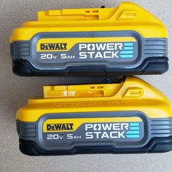 Dewalt 20v Power Stack Batteries 5.0 Ah Brand New Price For Both 