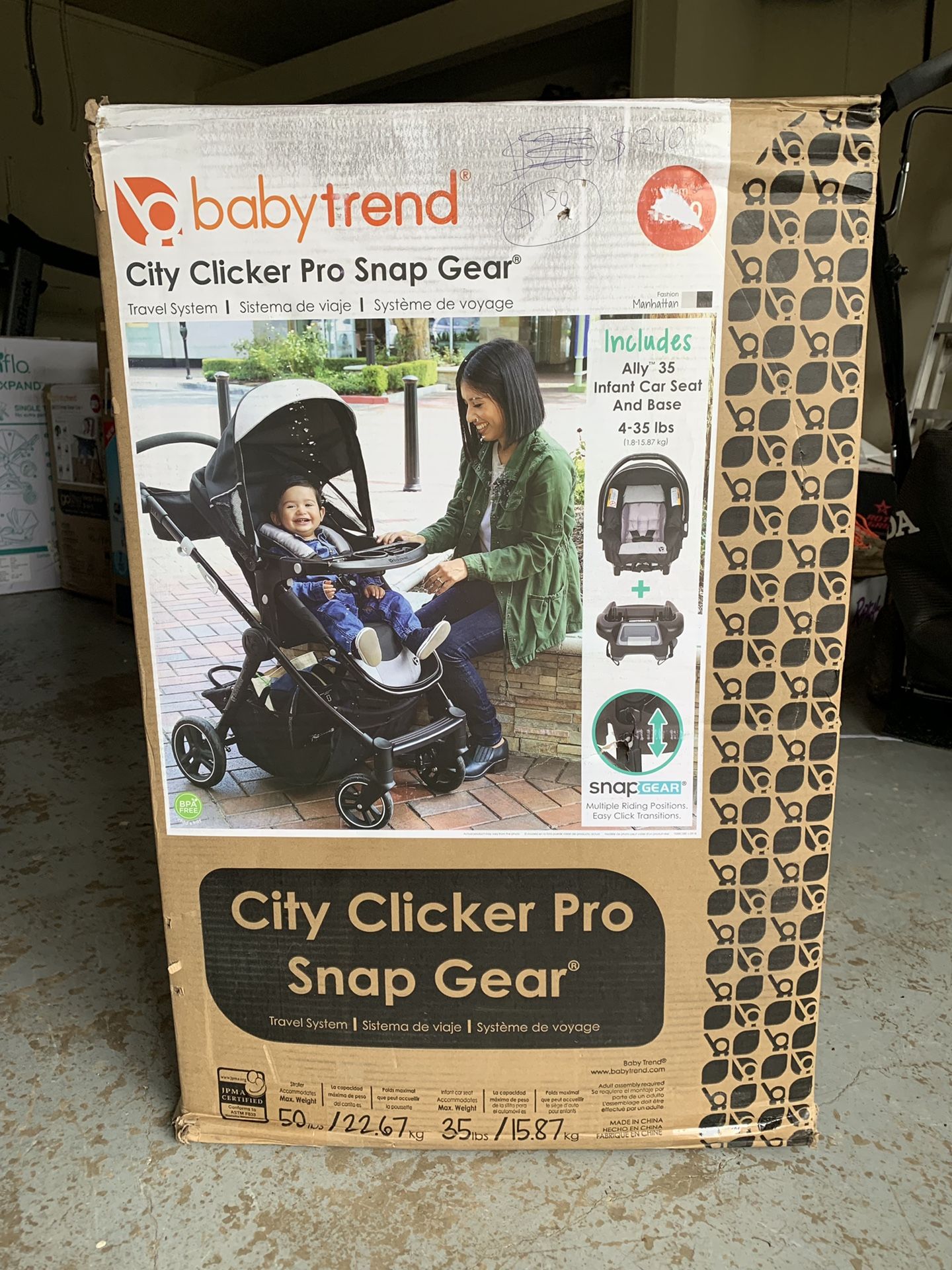 Baby trend city clicker pro baby stroller/brand new unused in original unopen box retails for $240