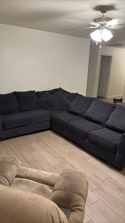 Dark Gray Fabric Sectional Sofa