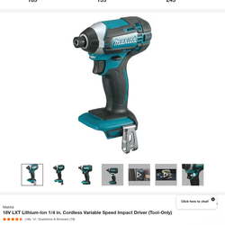 Makita 18V LXT Lithium-Ion 1/4 in. Cordless Variable Speed Impact Driver