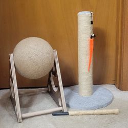 Cat Scratching Post ($20) / Scratching Ball ($20) / Both ($35) plus Toys