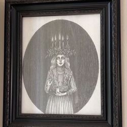 The Ghost of Christmas Past -  Saint Lucia - Dark Art Victorian ORIGINAL Drawing - RARE!