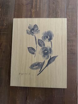 Decorative floral printed wooden plaque
