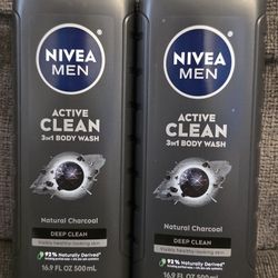 (2) Nivea Men's Bodywash, 16.9 oz each