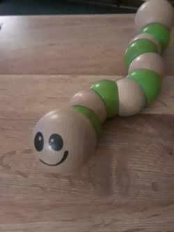 Toy wooden worm