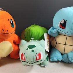 Pokemon Starter Kit Charmander Bulbasaur Squirtle Plush doll 6" Stuffed Animals