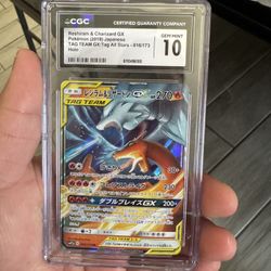 🔥 CGC GEM MINT 10 🔥 RESHIRAM & CHARIZARD GX | TAG TEAM GX | JAPANESE ALL STARS 