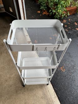 Origami 4 Tier Foldable Rolling Shelf