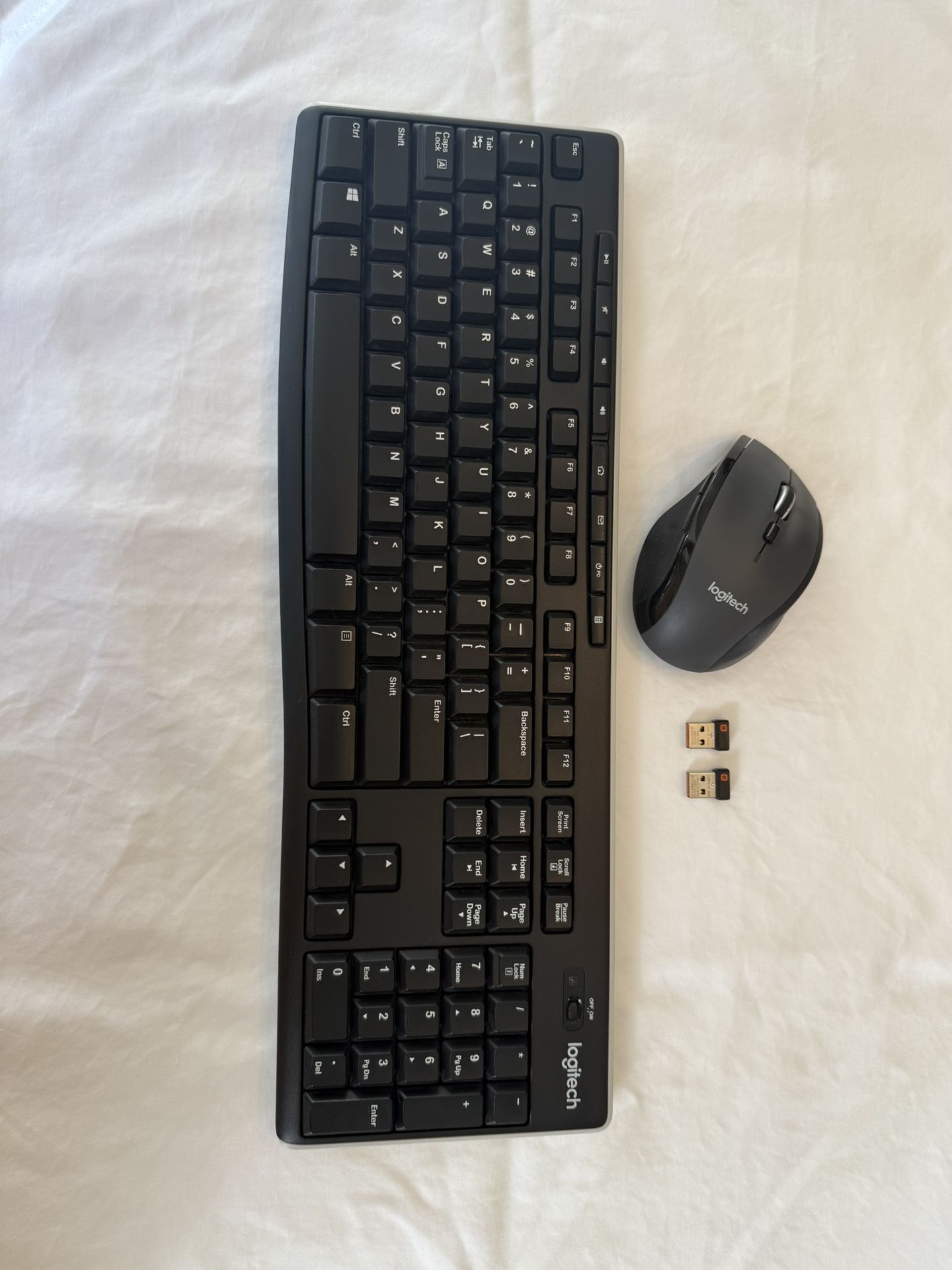 Logitech Keyboard & Mouse Bundle K270 M705 Marathon 2x Bluetooth USB Adapters