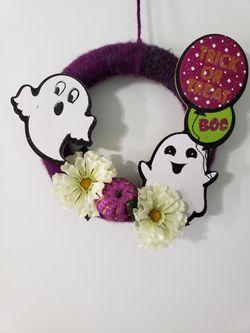 Handmade Halloween wreath, door decor