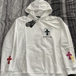 White chrome hearts hoodie size L