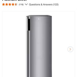 Freezer Refrigerator with Inverter Compressor & Pocket Handle in Platinum Silver