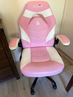 Gaming Chair - Pink and White