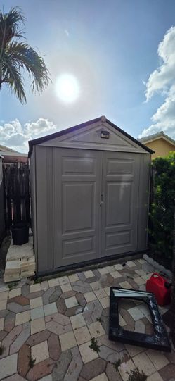 Plastic outdoor storege shed