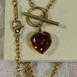 Heart Garnet Necklace 