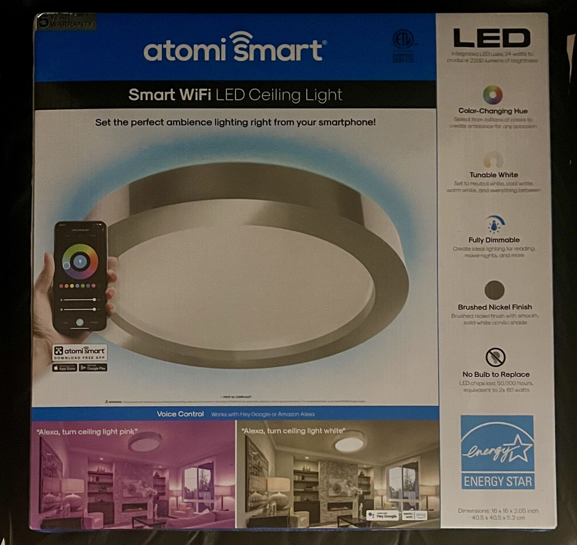 Smart Wi-Fi LED ceiling light