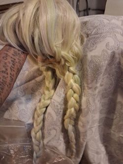 Worn once long blond hair