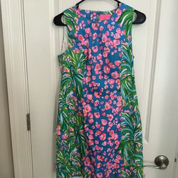 Lilly Pulitzer Mila Stretch Shift Dress Turquoise Shore, SZ 2