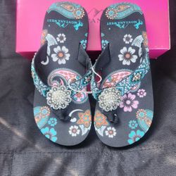 New Little Girls Montana West Flip-flops  Star 1 -2